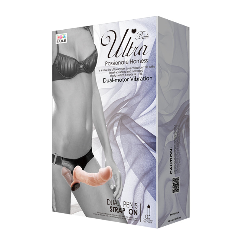 Realistic Double Head Vibrating Strap On Dildo