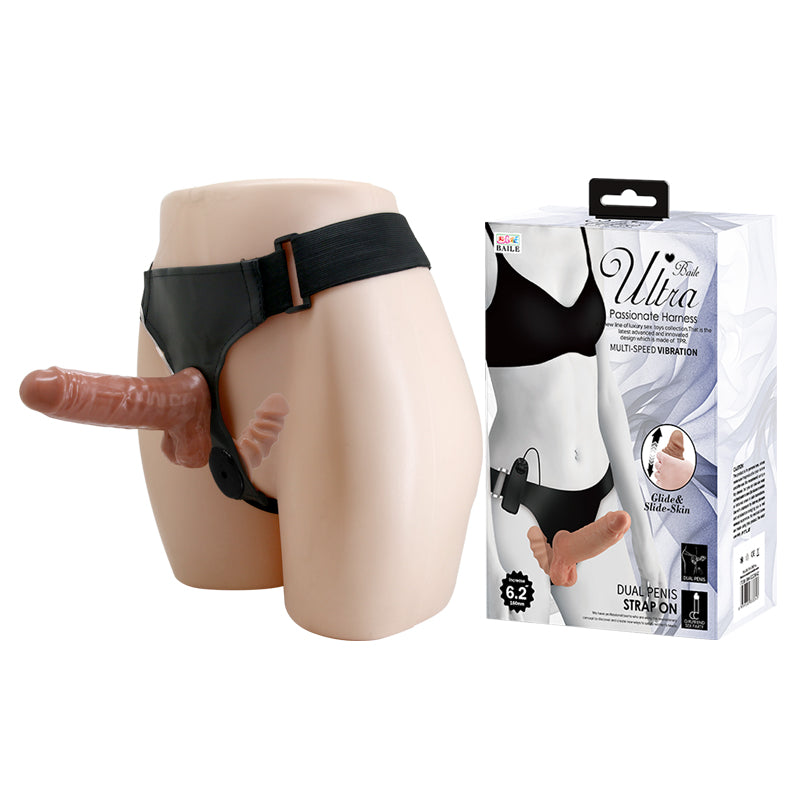6 Inch Double Sided Vibrating Strap On Dildo