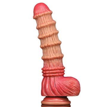 Bamboo Ribbed Fantasy Silicone Dildo