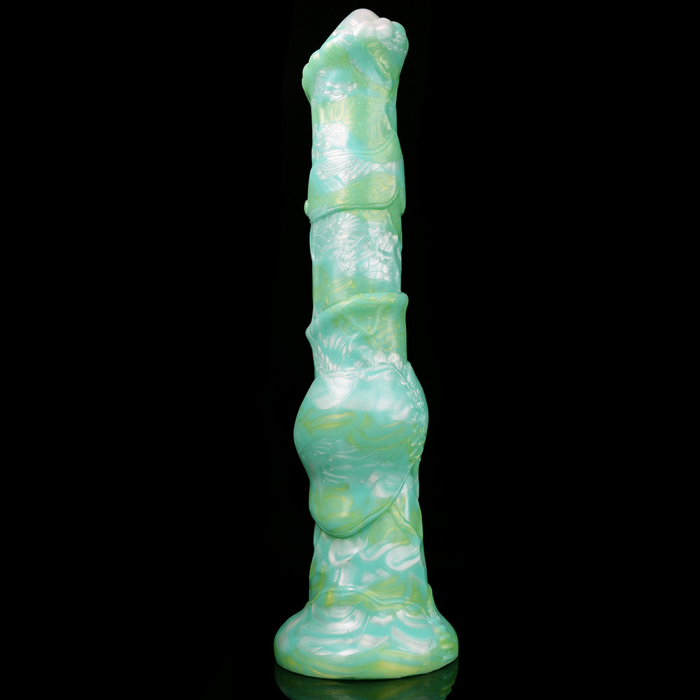 12 Inch Green Horse Cock Knot Long Dildo