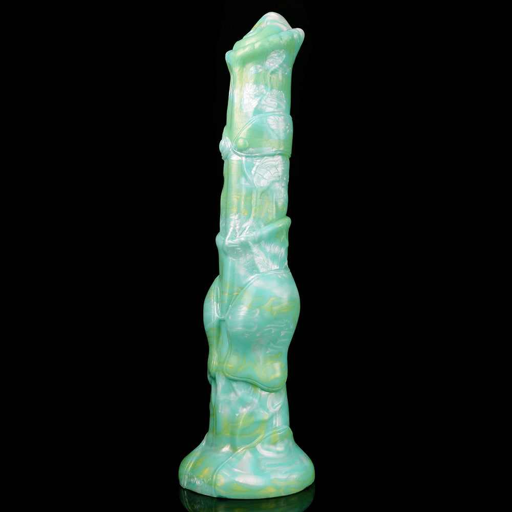 12 Inch Green Horse Cock Knot Long Dildo