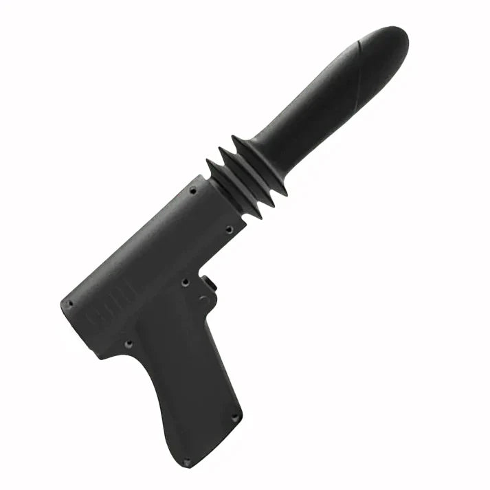 Massage Gun Dildo Black Thrusting Sex Toy