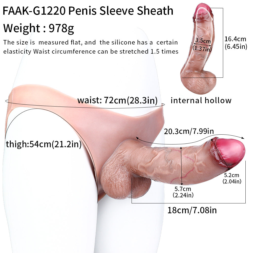 8 Inch Silicone Realistic Hollow Triangle Dildo Pants