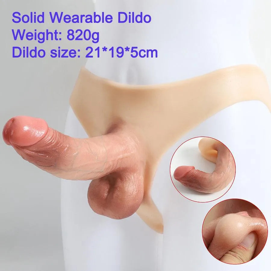 Realistic 8 inch Penis Hollow Dildo Pants