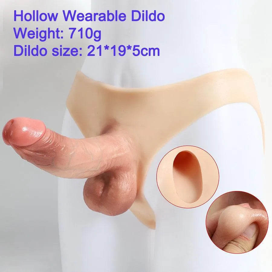 Realistic 8 inch Penis Hollow Dildo Pants