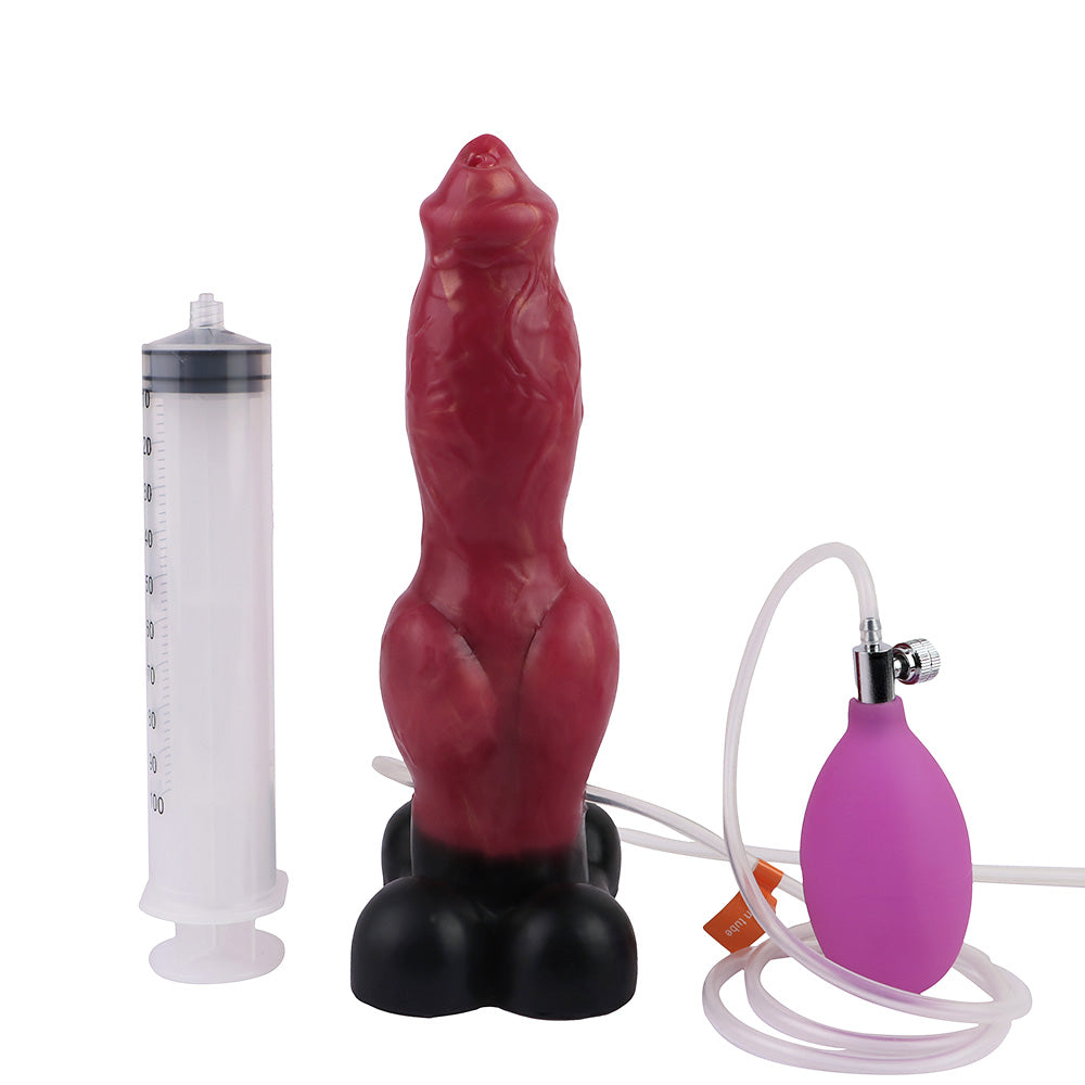 9 Inch Realistic Red Dog Ejaculating Dildo