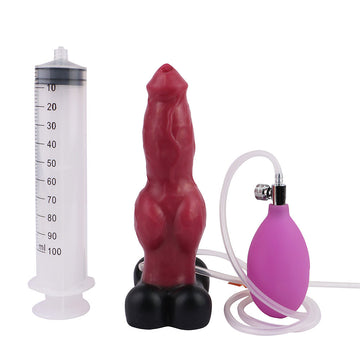 7 Inch Knot Dog Red Ejaculating Dildo