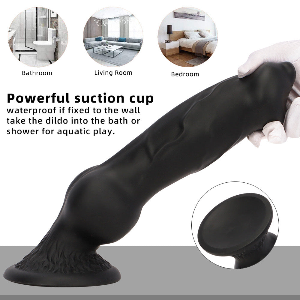 Black Custom Silicone Big Dog Dildo