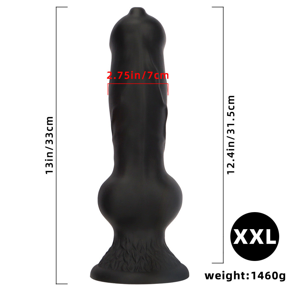 Black Custom Silicone Big Dog Dildo