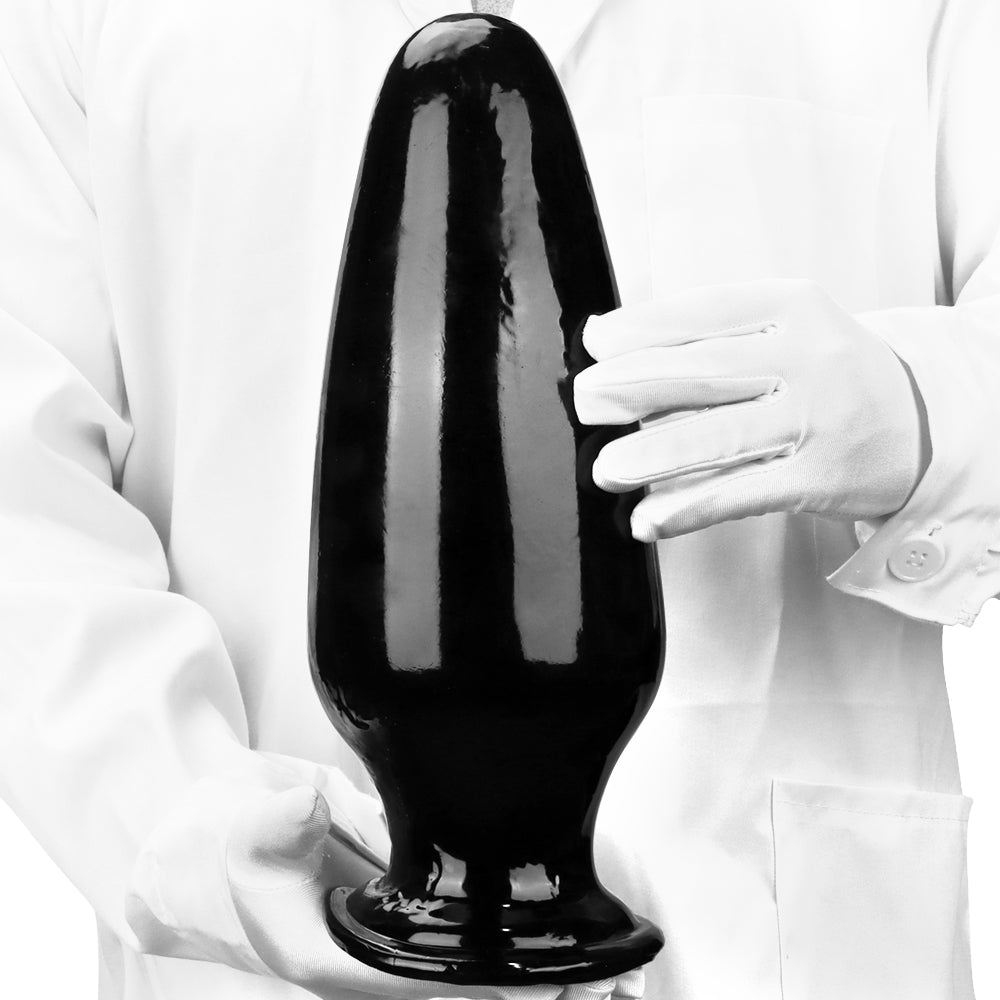 Enormous Anal Toys 12 Inch Black Conical Dildo