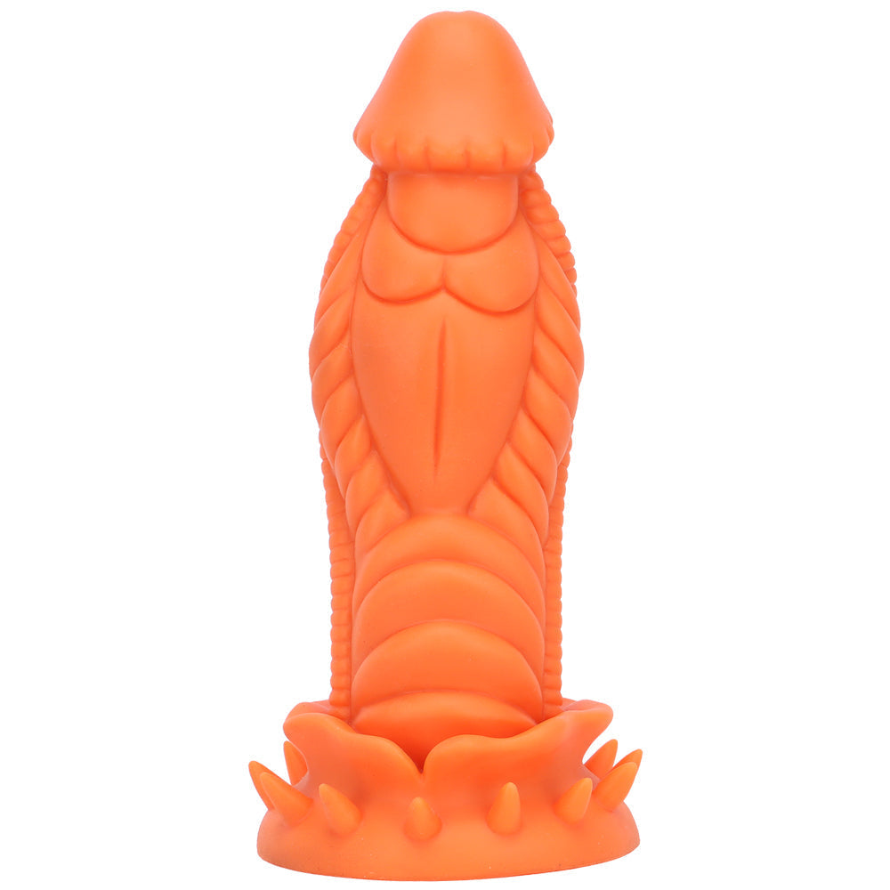 3 Inch Thick Orange Textured Monster Dildo