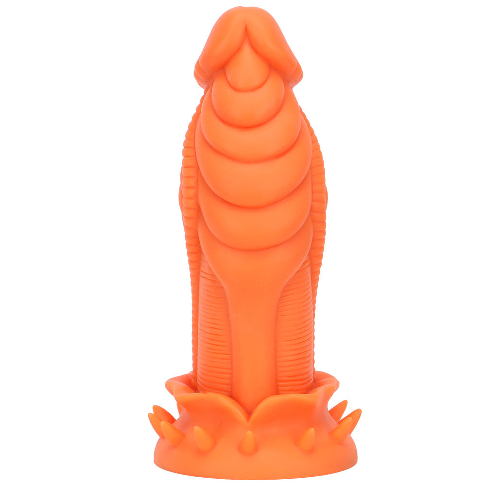 3 Inch Thick Orange Textured Monster Dildo