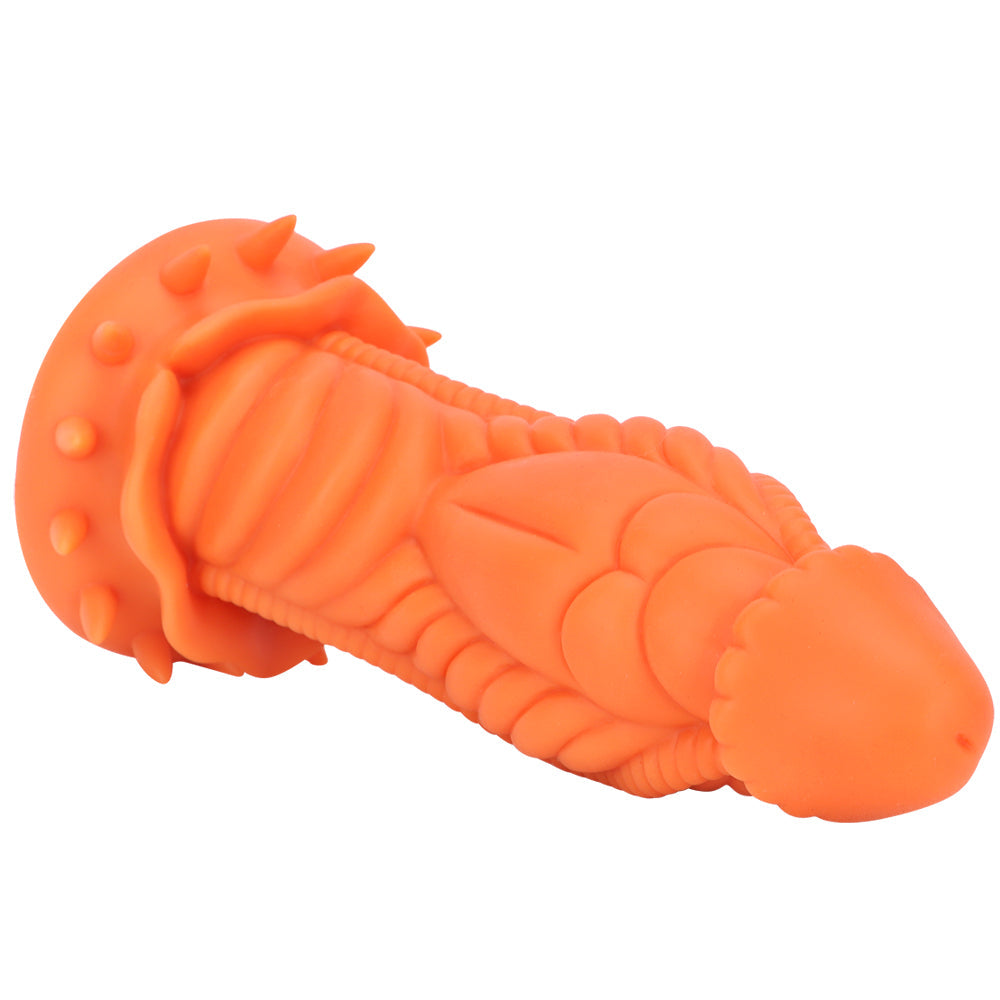 3 Inch Thick Orange Textured Monster Dildo