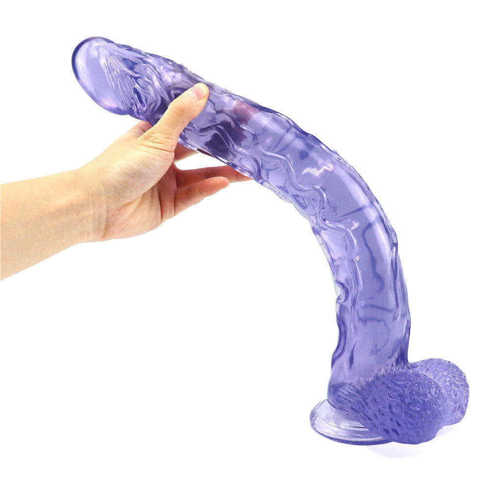 16 Inch Extra Long Blue Clear Jelly Dildo