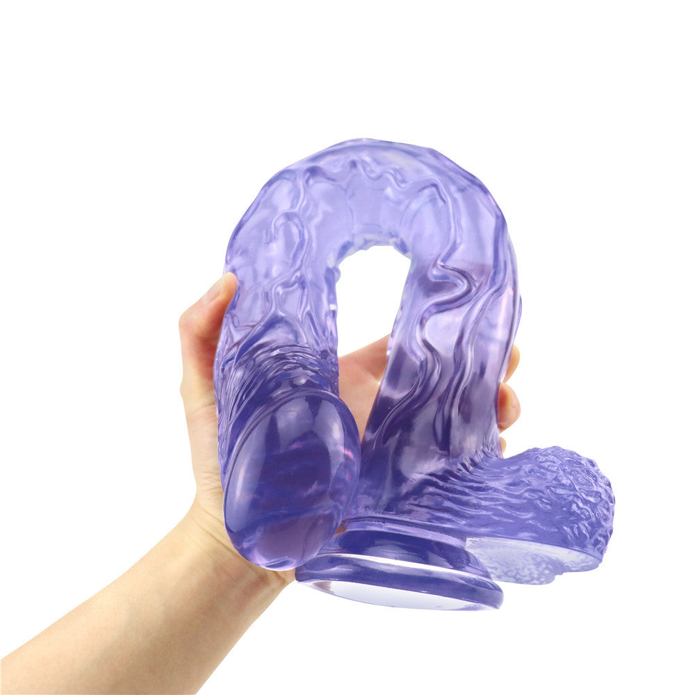 16 Inch Extra Long Blue Clear Jelly Dildo