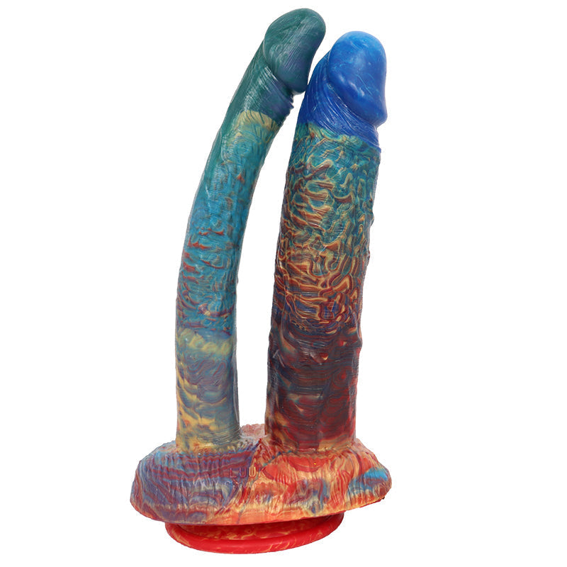 10 Inch Color Lesbian Double Penetration Dildo
