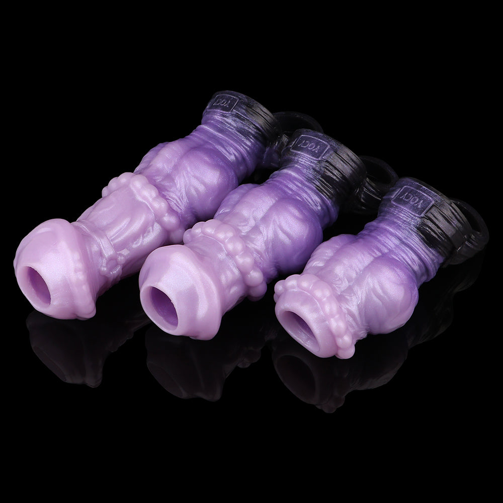 7 Inch Purple Huge Knot Horse Cock Sleeve