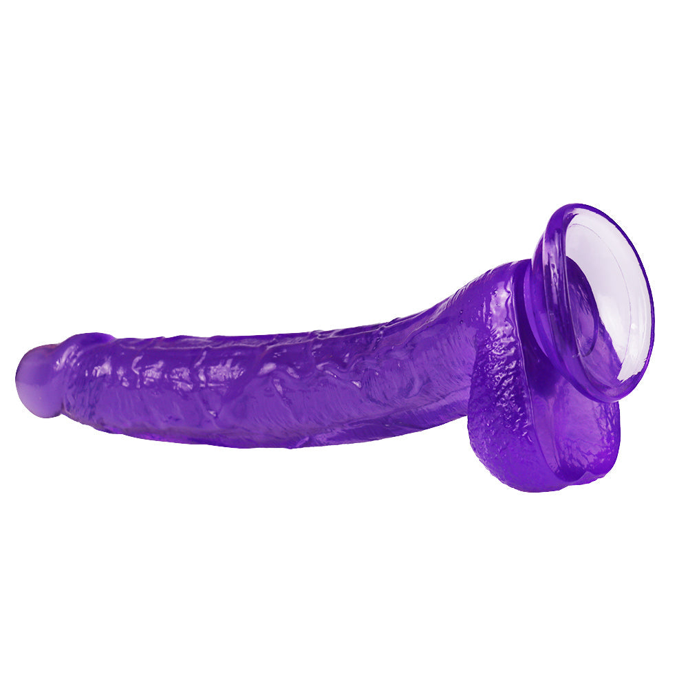 12 Inch Crooked Mouth Purple Jelly Dildo