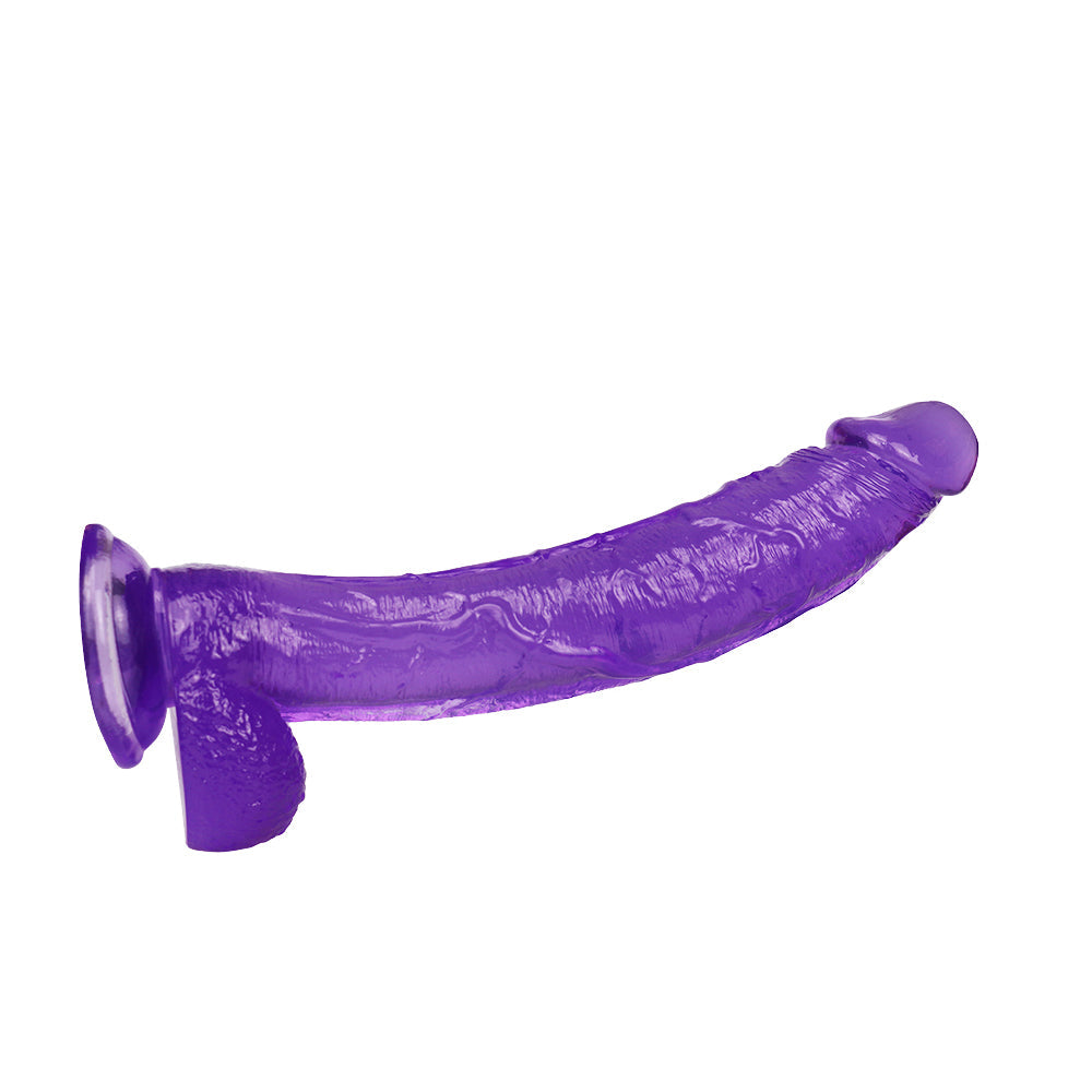 12 Inch Crooked Mouth Purple Jelly Dildo