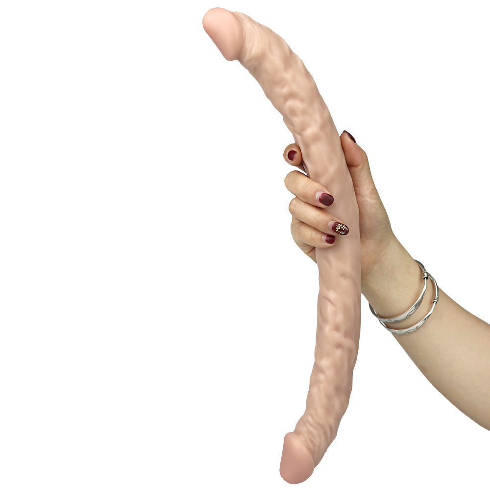 16 Inch Realistic Textured Double Headed Dildo