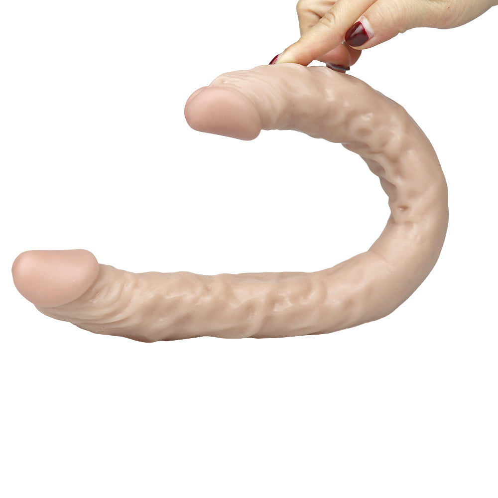 16 Inch Realistic Textured Double Headed Dildo