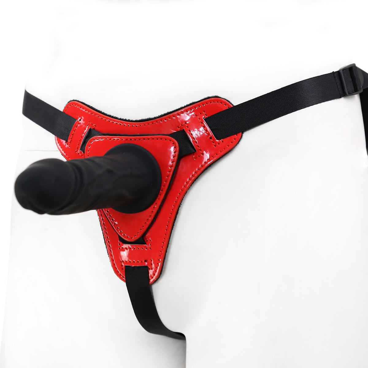 Small Strap On Dildo Removable Solid Black Cock