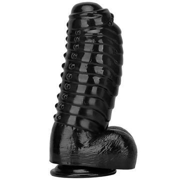 13 Inch Black Raised Huge Monster Dildo