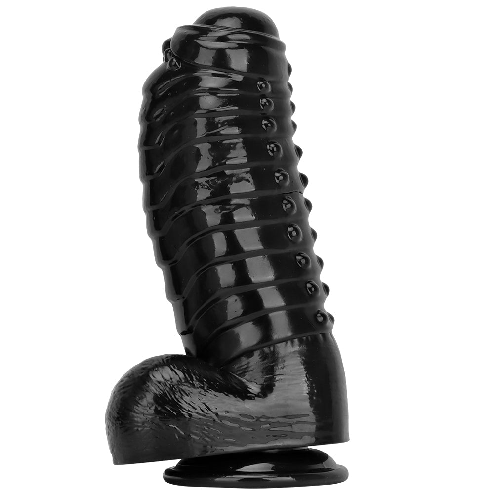 13 Inch Black Raised Huge Monster Dildo