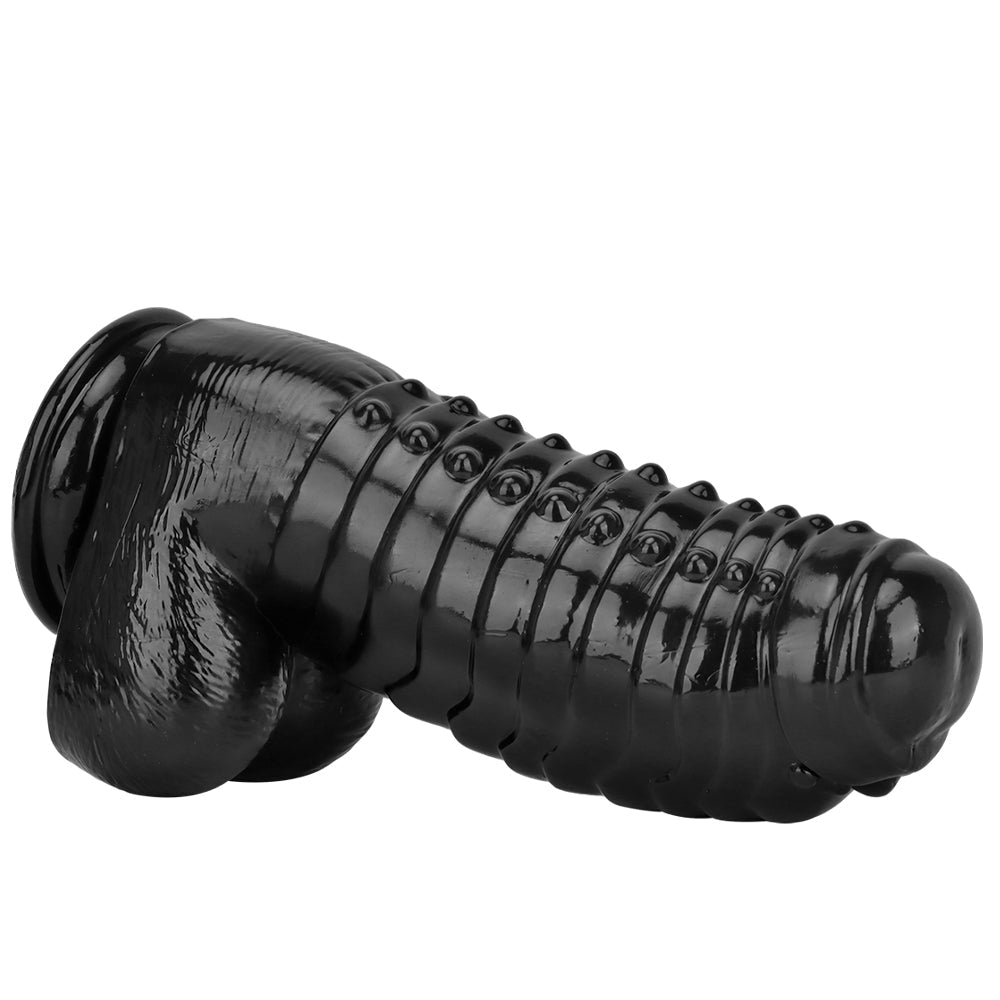 13 Inch Black Raised Huge Monster Dildo