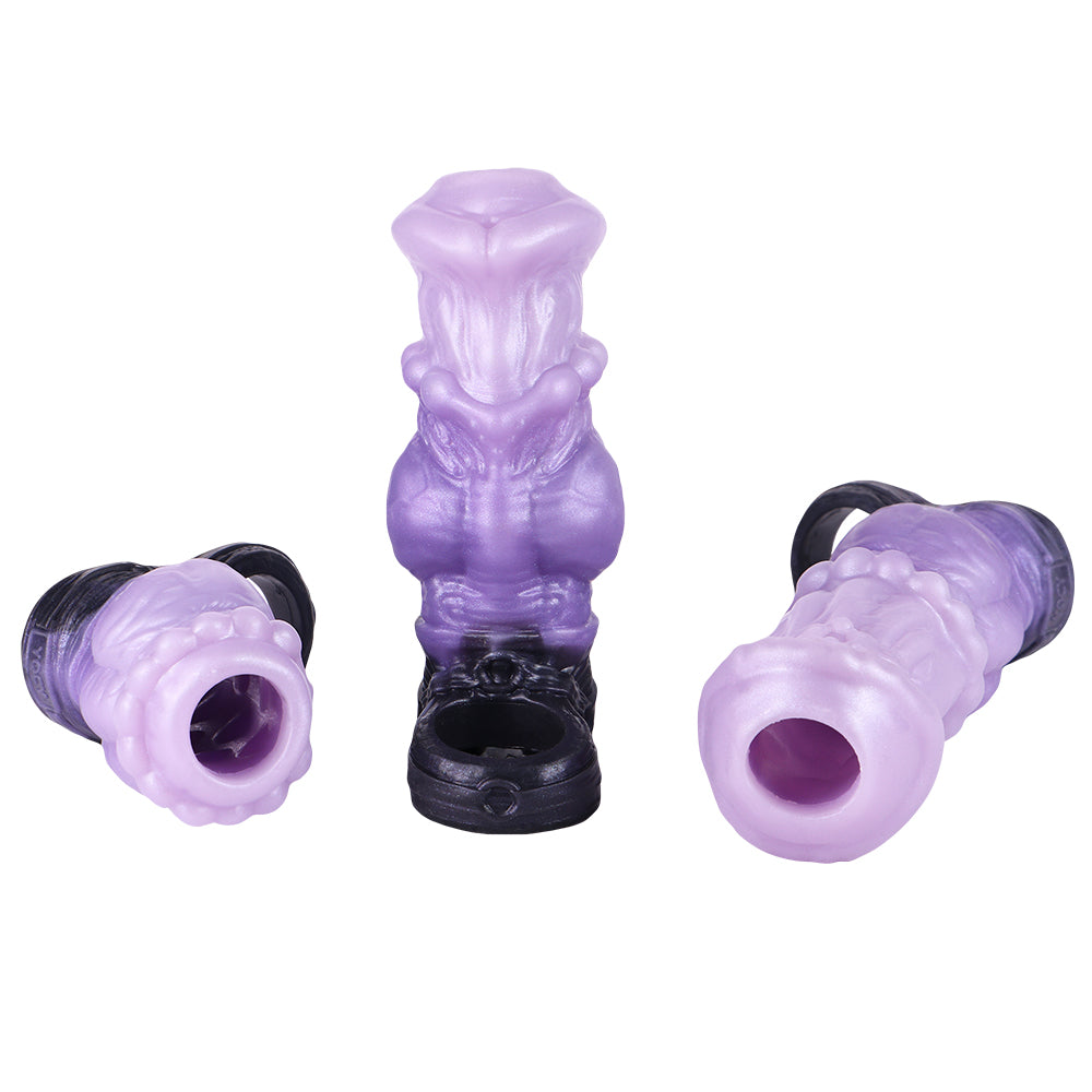 7 Inch Purple Huge Knot Horse Cock Sleeve