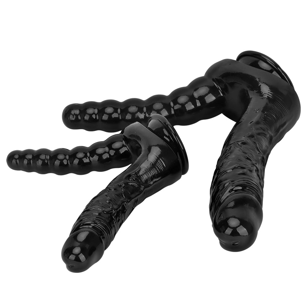10 Inch Giant Black Double Penetration Dildo