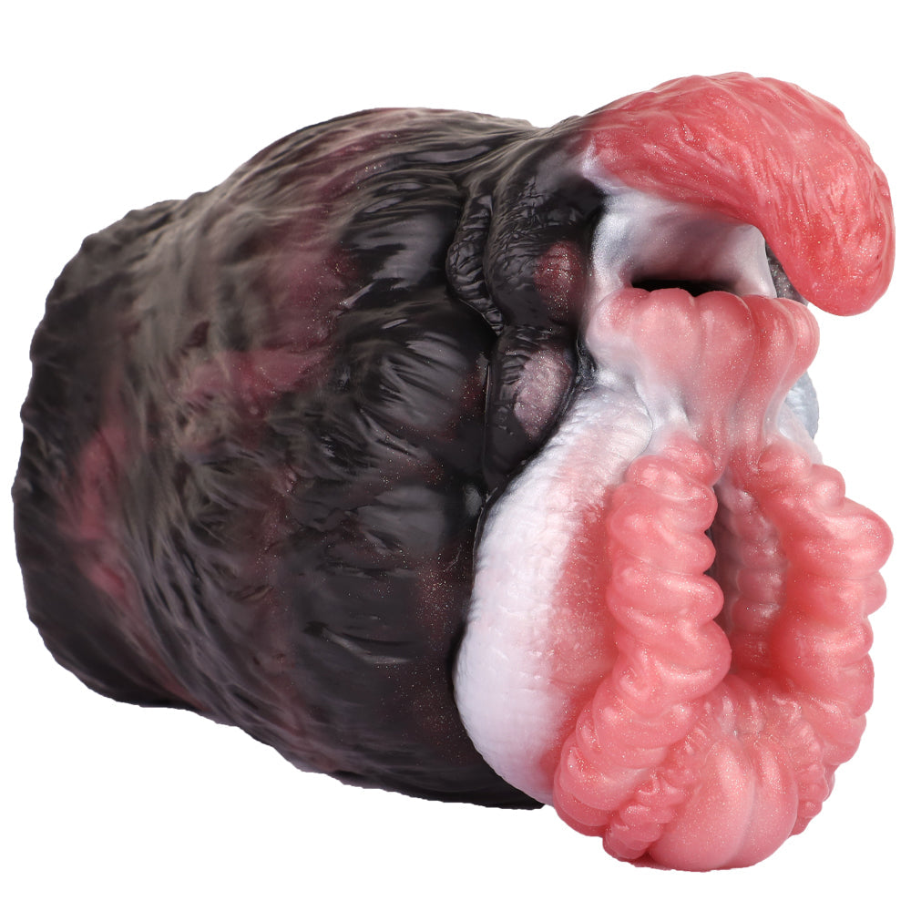 Double Channel Silicone Black Wolf Pocket Pussy
