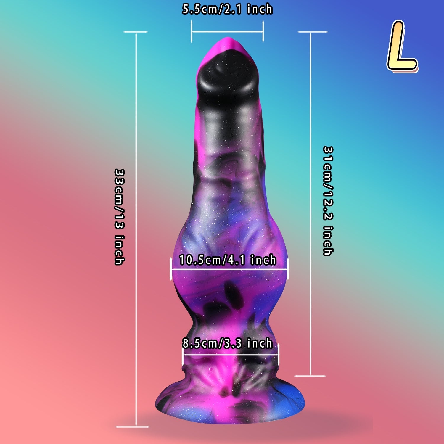 Fantasy Purple Silicone Dog Knot Dildo
