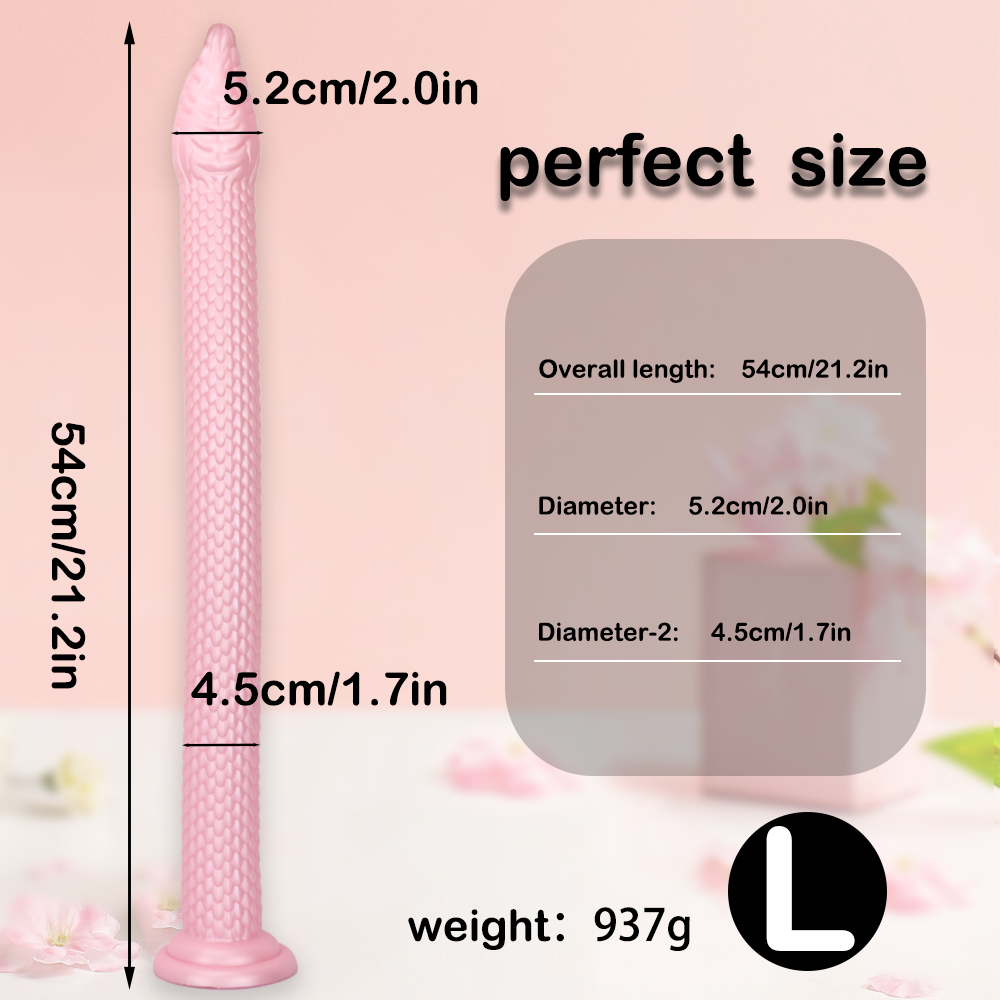 21 Inch Pink Soft Snake Fantasy Dildo