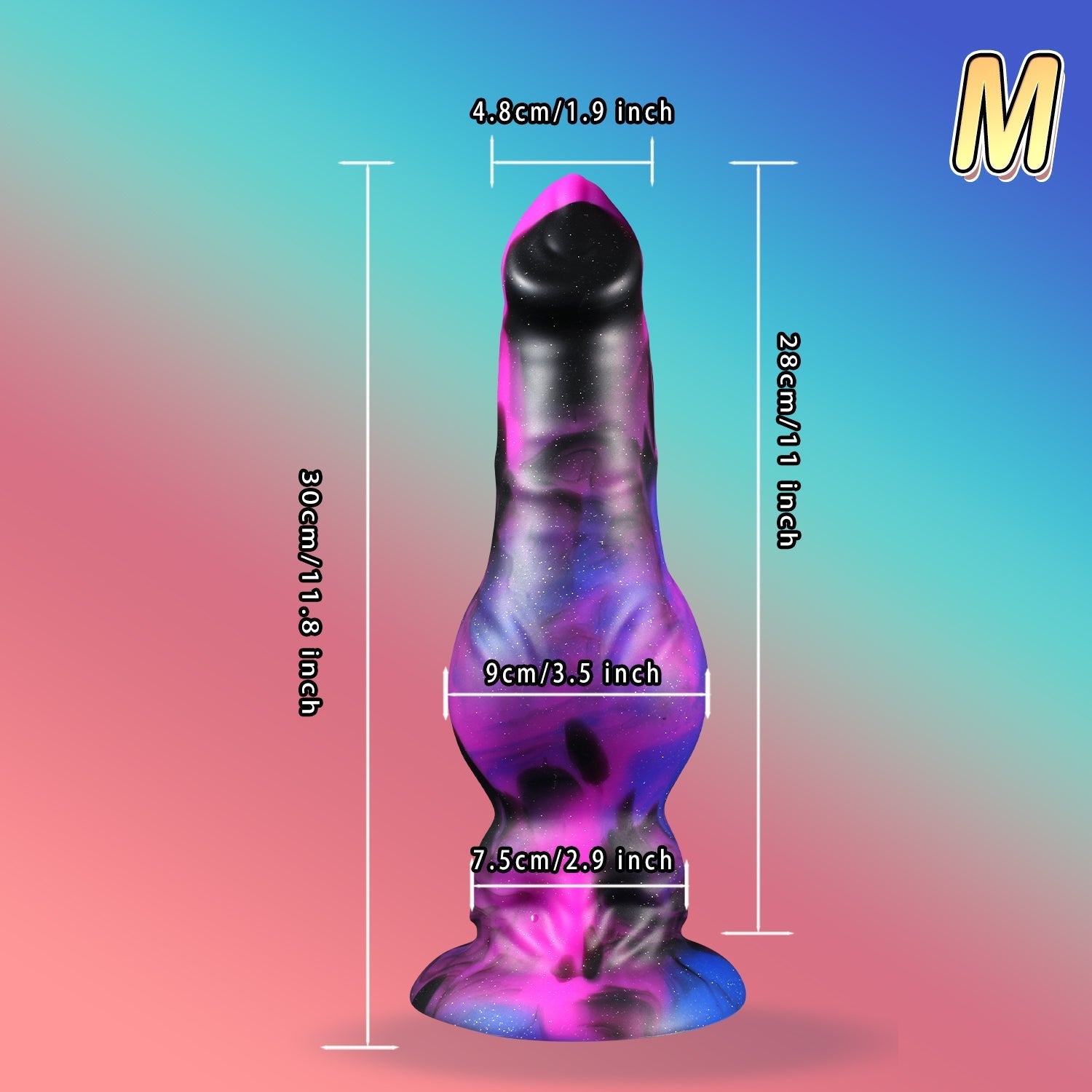 Fantasy Purple Silicone Dog Knot Dildo