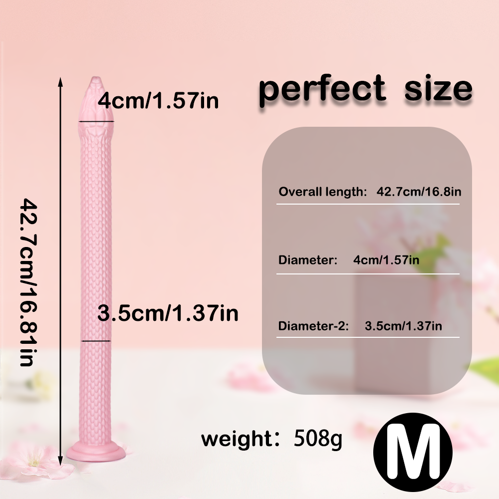 21 Inch Pink Soft Snake Fantasy Dildo