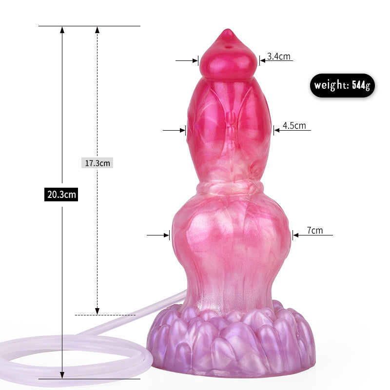 8 Inch Pink Big Knot Dog Squirting Dildo