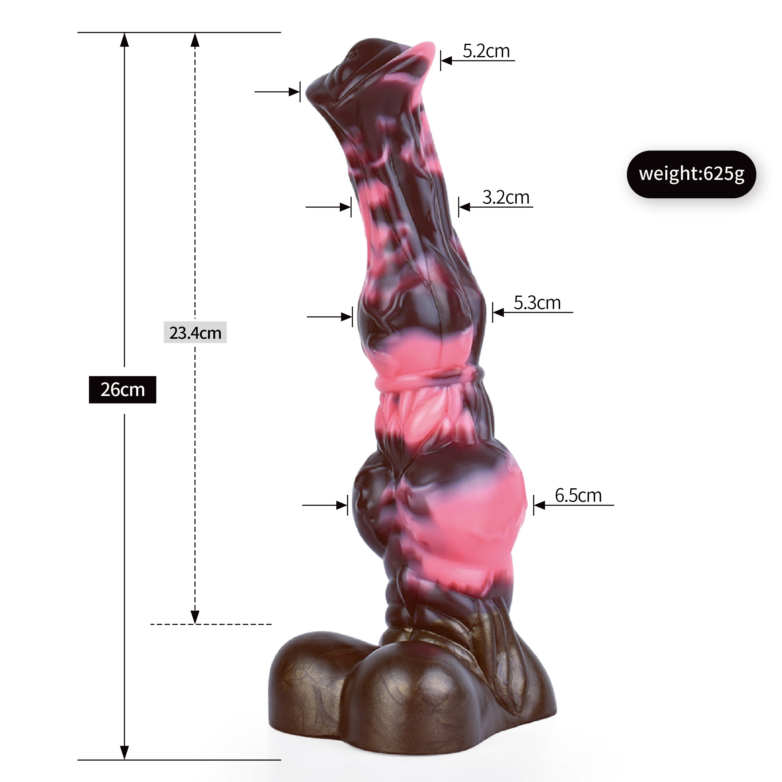 10 Length Platinum Silicone Knot Horse Dildo