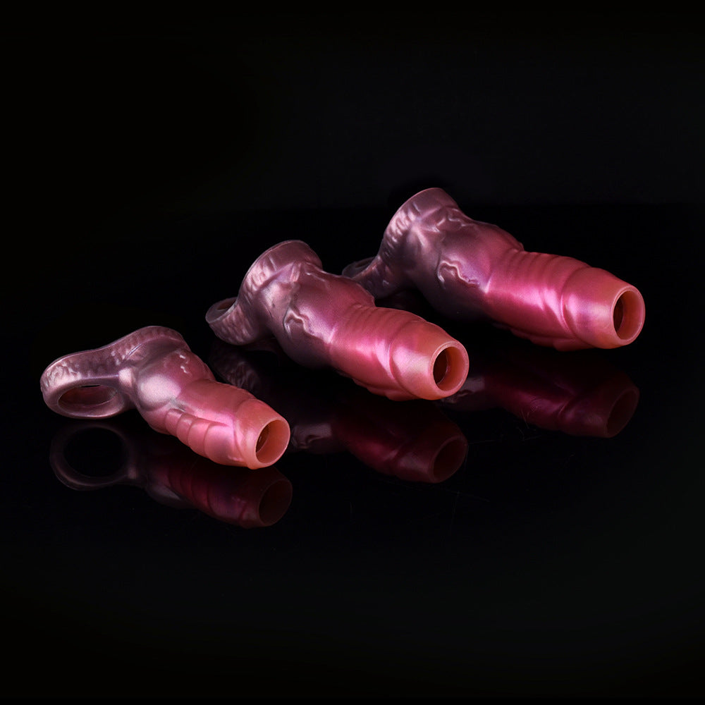Silicone Texture Knot Open Monster Penis Sleeve