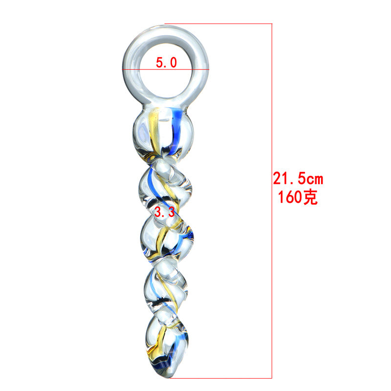 8 Inch Spiral Anal Glass Dildo
