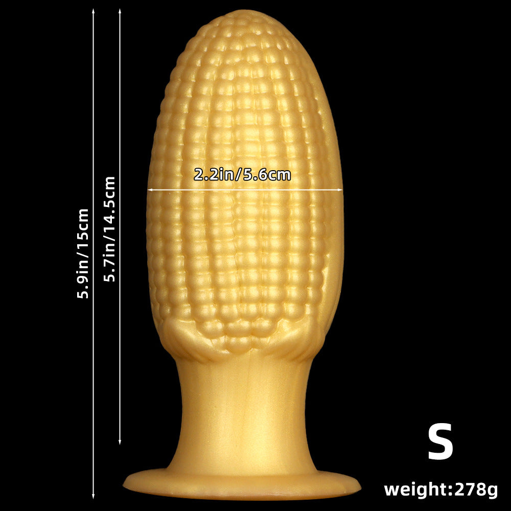 Large Anal Toys Gold Silicone Corn