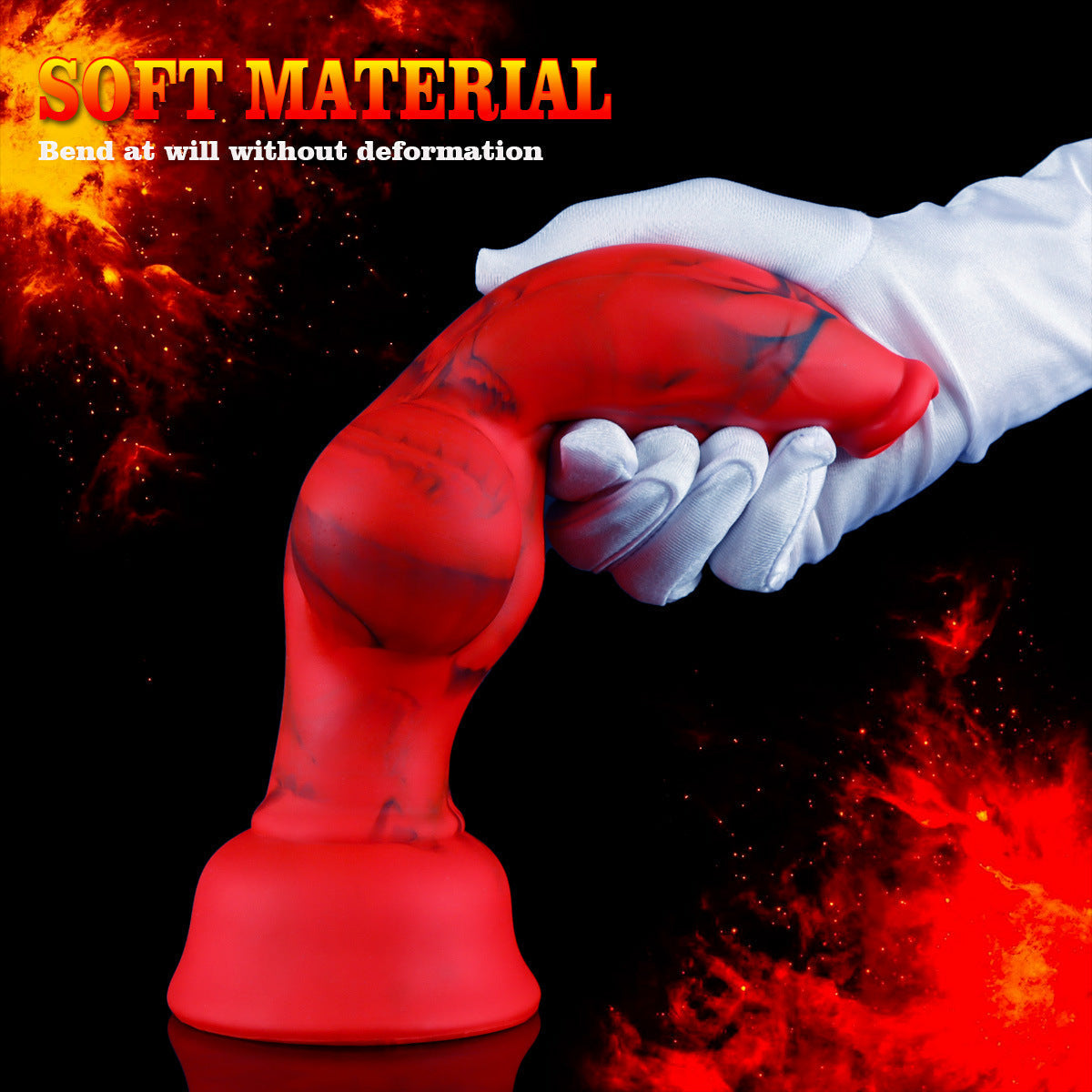 Red Big Knot Silicone Dog Dildo