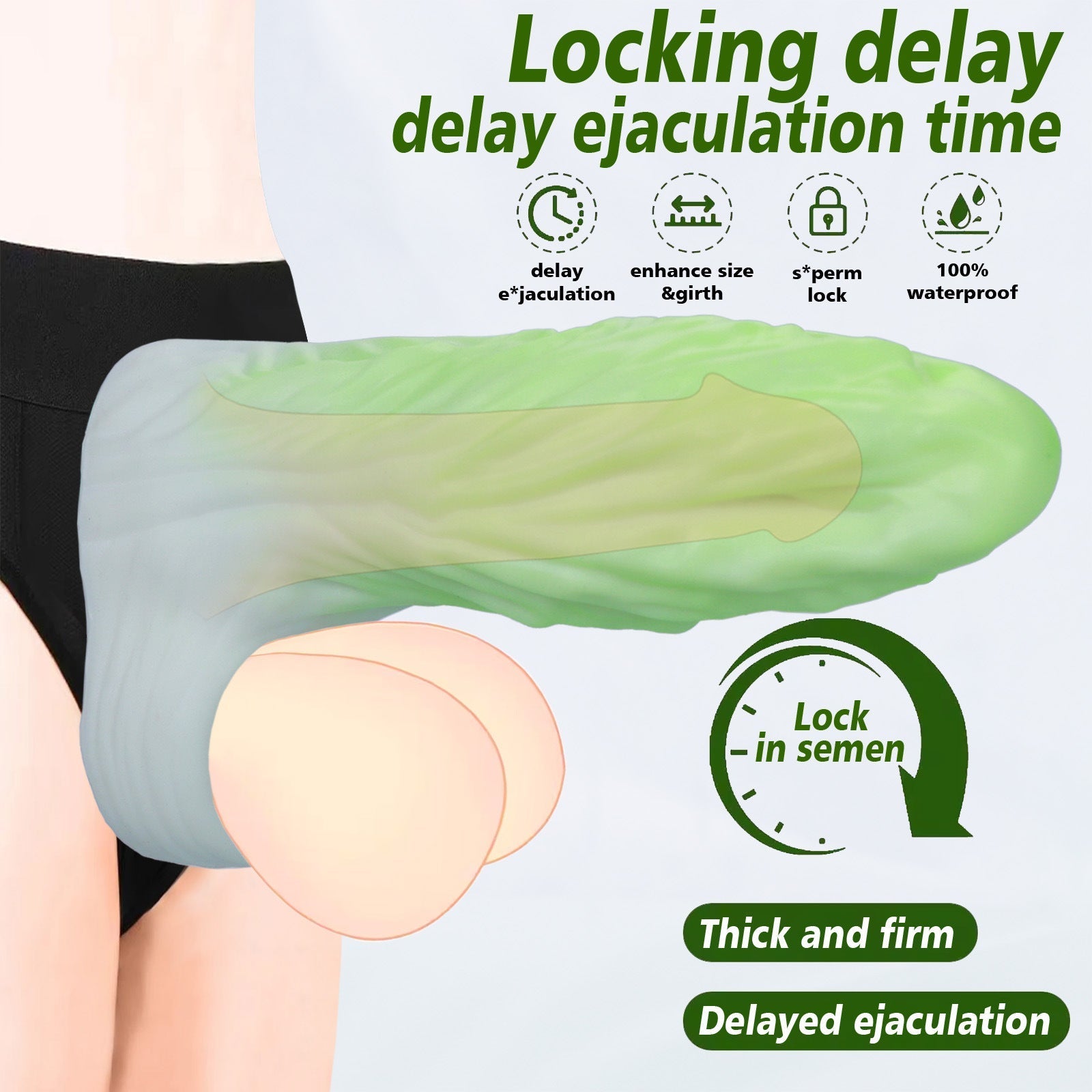 5 Inch Cabbage Silicone Men Cock Sleeve