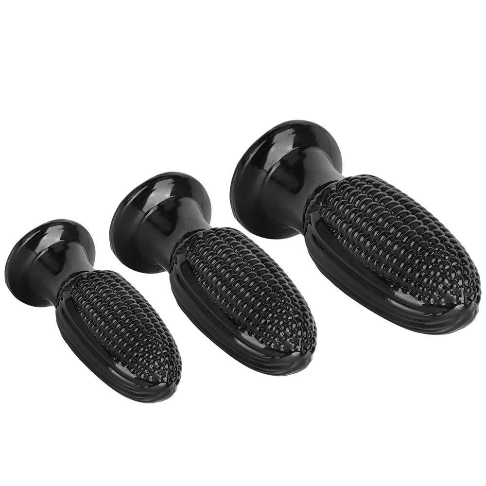 Black PVC Corn Cob Huge Butt Plug