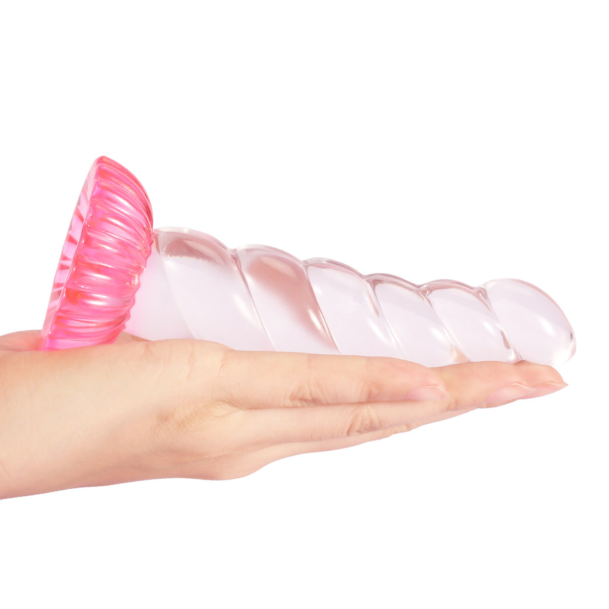 Silicone Clear Ribbed Suction Cup Unicorn Dildo