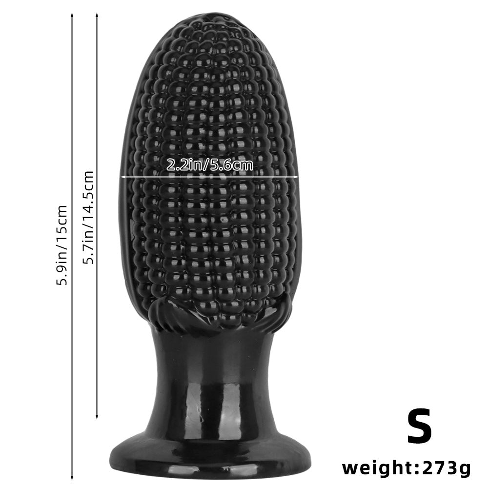 Black PVC Corn Cob Huge Butt Plug
