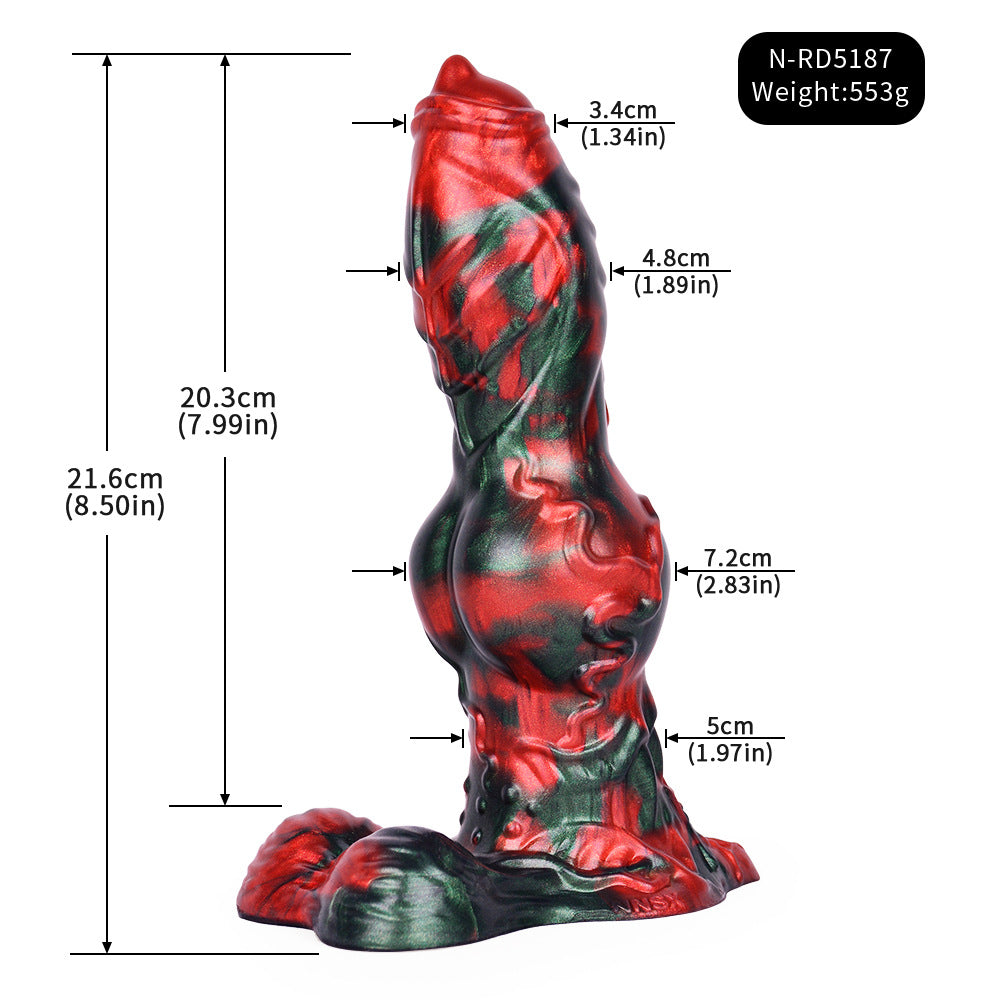 8 Inch Fantasy Knot Silicone Dog Dildo