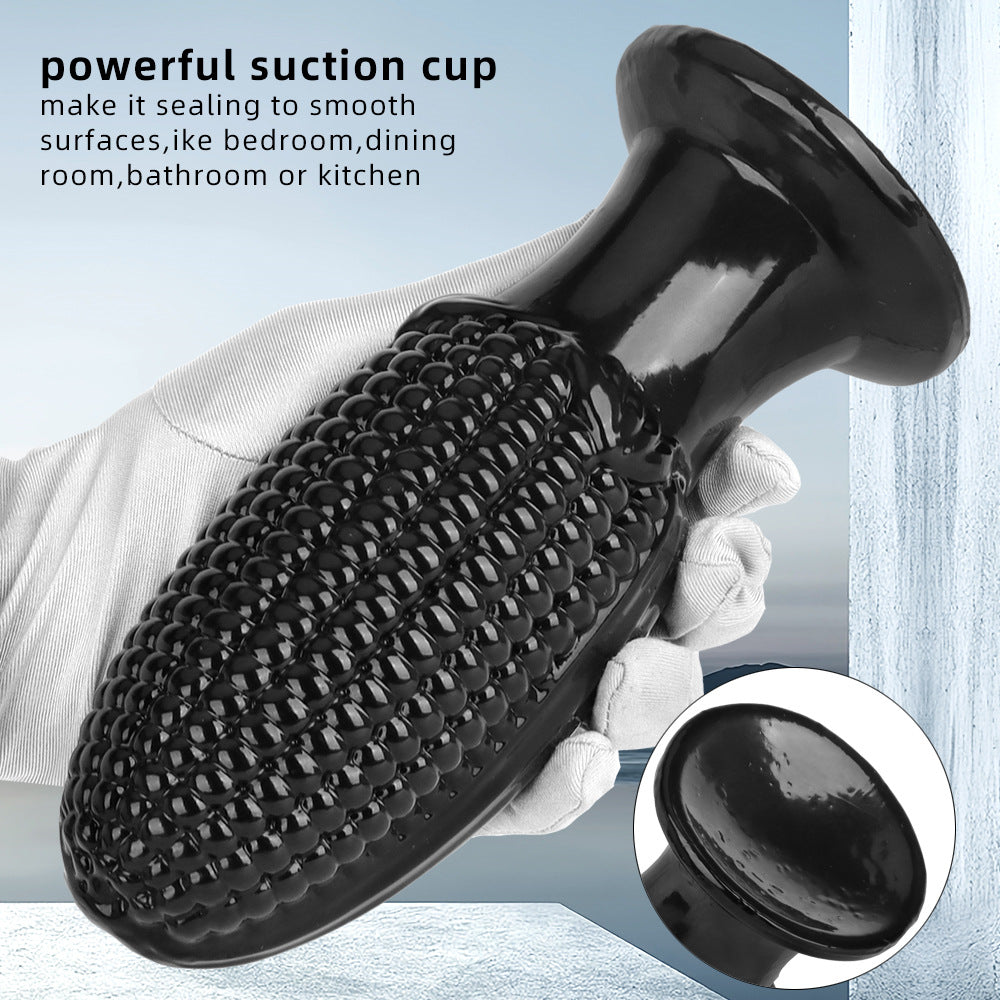 Black PVC Corn Cob Huge Butt Plug