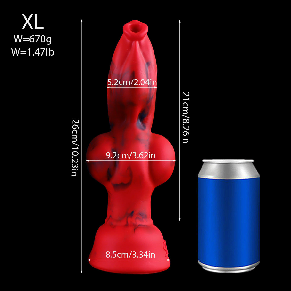 Red Big Knot Silicone Dog Dildo
