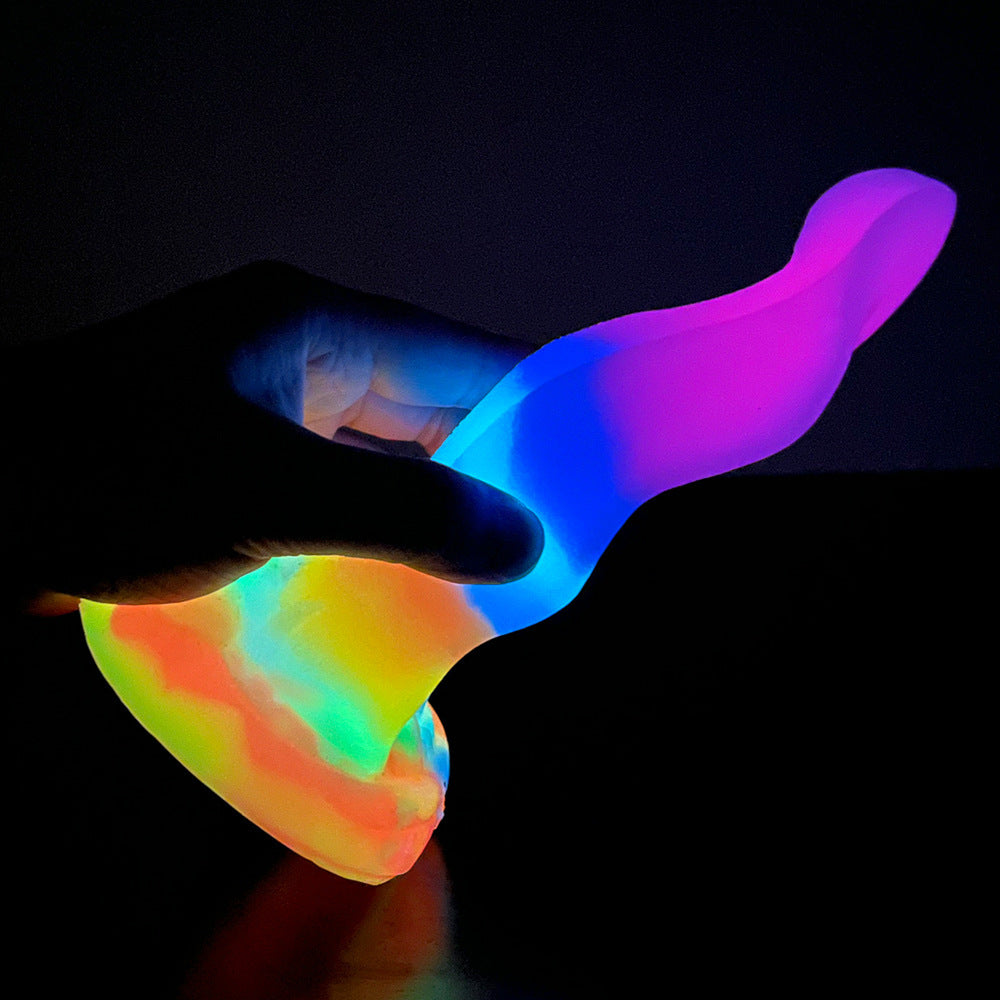 7 Inch Glow In The Dark Colored Monster Tongue Dildo